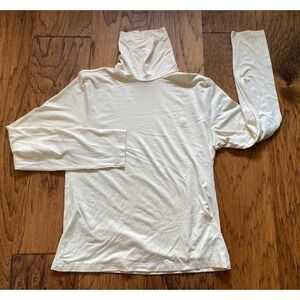 Lauren Ralph Lauren Women's Cream Turtleneck Long Sleeve Top Size M Logo